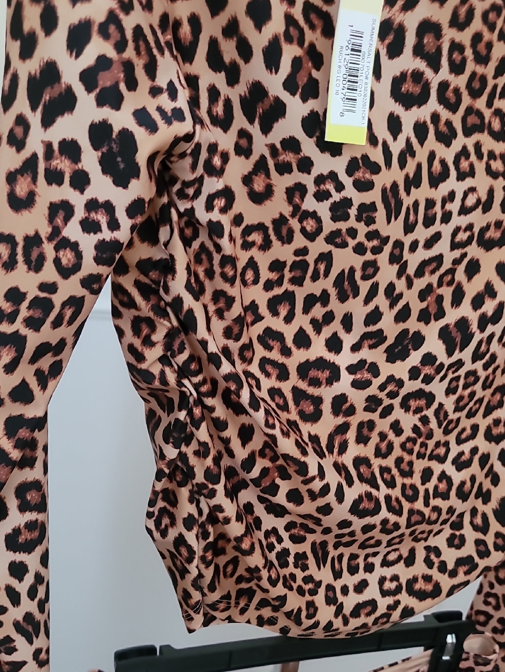 SZ 10 M SUMMERSALT Sunny Day Rash Guard High Leg Mid Rise Bikini Bottom Leopard - Picture 6 of 14